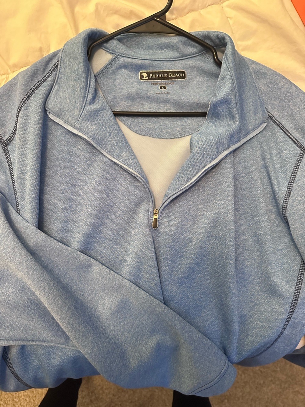 Pebble Beach Light Blue Quarter-Zip Pullover